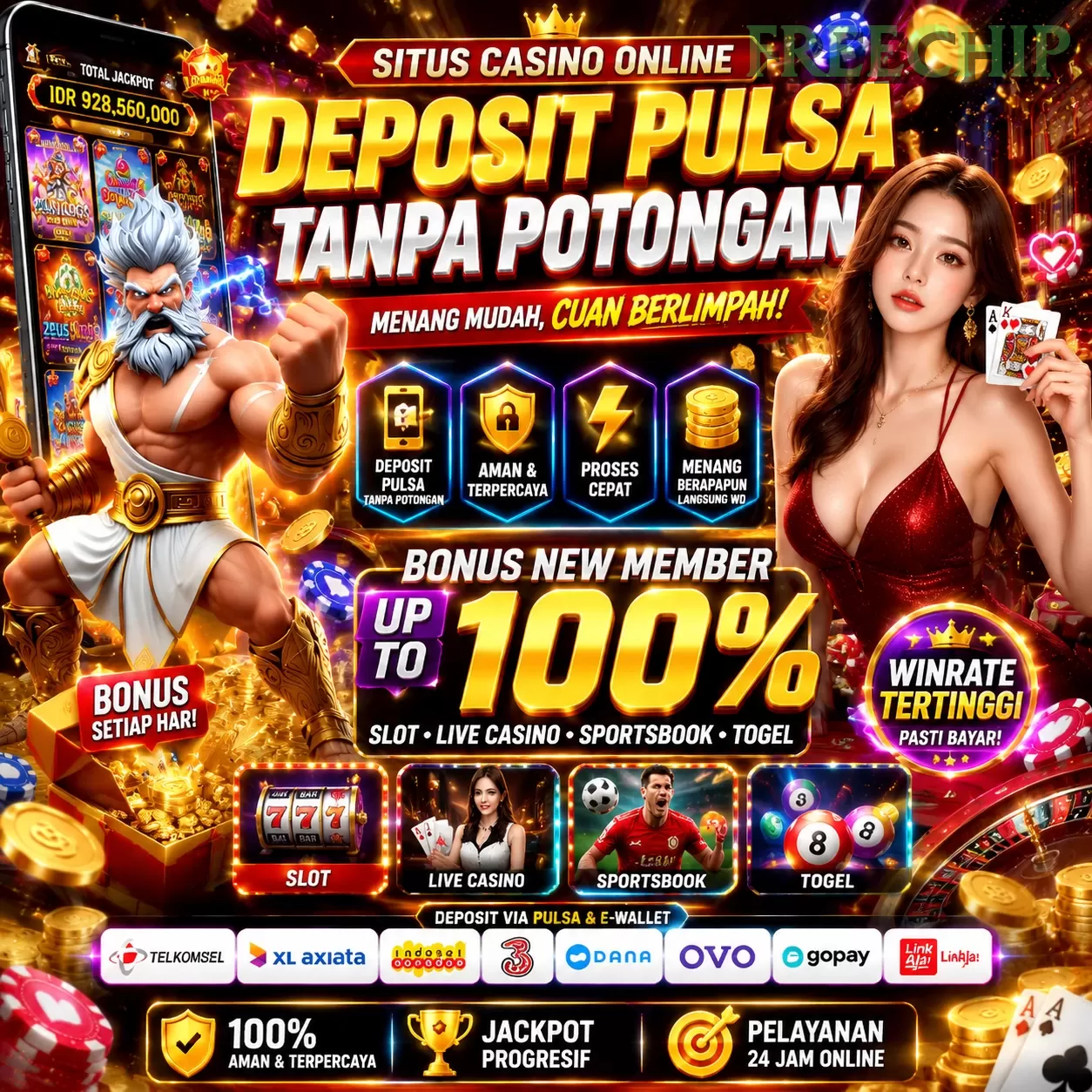 BONUS GARANSI KEKALAHAN SALDO KEMBALI 100_ promotion image